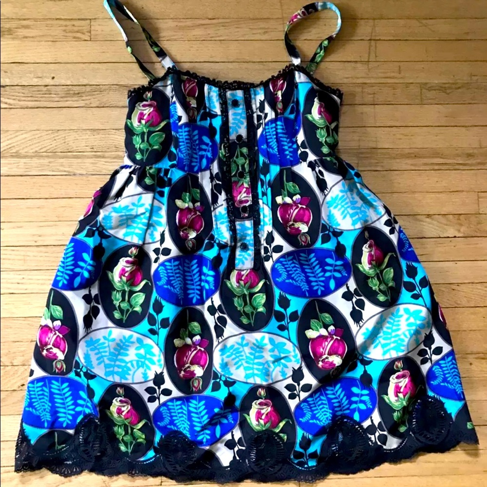 Stunning silk dress by Anna Sui. Worn once. Size 8 or 6 Anthropologie